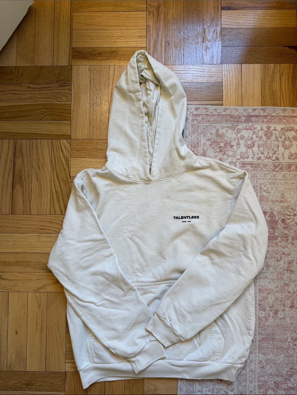 TALENTLESS Cream Minimal Logo Hoodie